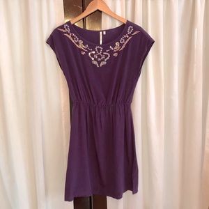 Dress Silk Purple Silver XS Petticoat Alley